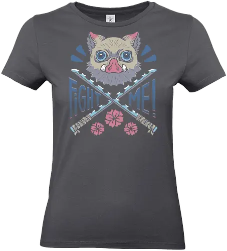Fight Me! - Inosuke, anime, manga, Slayer, japan, otaku culture, otaku, otome, nezuko, tanjiro, zenitsu, inosuke, fight, shonen - Standard T-Shirt (Frauen)