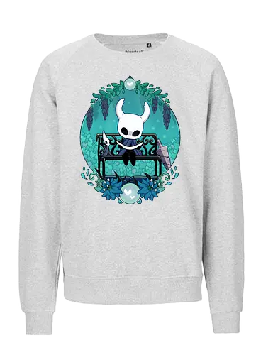 Bug Knight - game, gamer, castlecore, indie game, indie, hollow, Bug Knight, blue, cozy, Bounty Hunter, metroidvania, video game, games, gaming, ghost, little ghost, knight - Fairtrade Sweatshirt