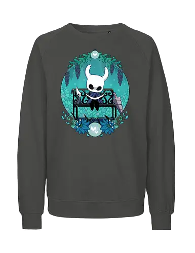Bug Knight - game, gamer, castlecore, indie game, indie, hollow, Bug Knight, blue, cozy, Bounty Hunter, metroidvania, video game, games, gaming, ghost, little ghost, knight - Fairtrade Sweatshirt