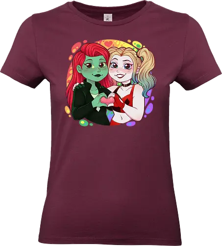 Psycho Love - luz, LGBTQIA+, LGBT, pride, pride, lesbians, lesbian flag, drag queen, love, pride characters, pride month, trans, pansexual, villains, HQ, comics, poison, ivy, harley, bat, bisexual, gay, cartoon - Standard T-Shirt (Frauen)