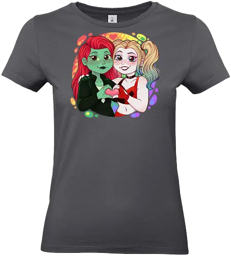 Psycho Love - luz, LGBTQIA+, LGBT, pride, pride, lesbians, lesbian flag, drag queen, love, pride characters, pride month, trans, pansexual, villains, HQ, comics, poison, ivy, harley, bat, bisexual, gay, cartoon - Standard T-Shirt (Frauen)
