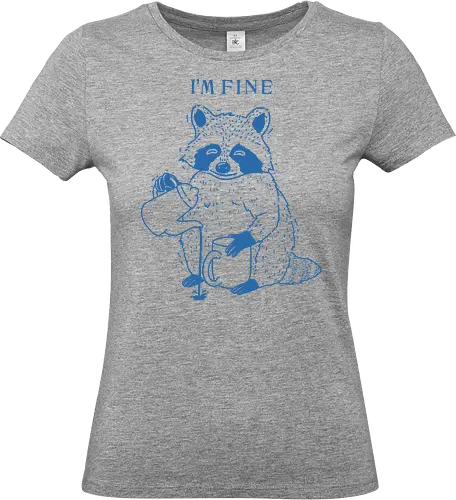 I’m Fine Raccoon  - raccoon, I’m fine, fine, mental health, mental health matters, mental illness, anxiety, anxious, humor, funny, meme - Standard T-Shirt (Frauen)