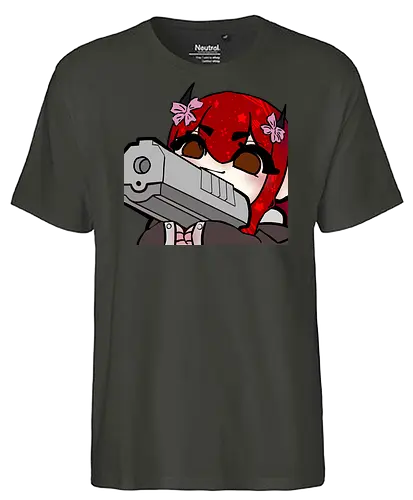 Nina mit pistole - Yuzuh1r4, Xlxwnz, safespace, dbd, gaming, streaming, twitch - Fairtrade T-Shirt
