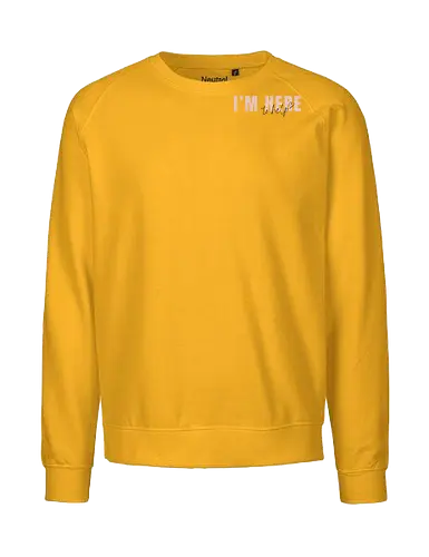 Here To Help - Rosa mit schwarzer Schrift - Fairtrade Sweatshirt