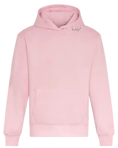 Here To Help - Rosa mit schwarzer Schrift - Heavyweight Hoodie