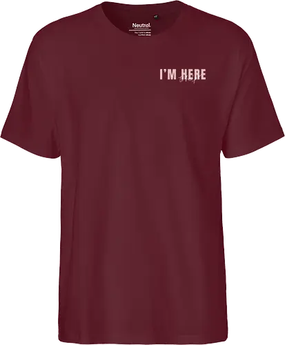 Here To Help - Rosa mit weißer Schrift - Fairtrade T-Shirt