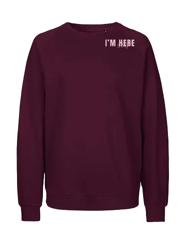Here To Help - Rosa mit weißer Schrift - Fairtrade Sweatshirt