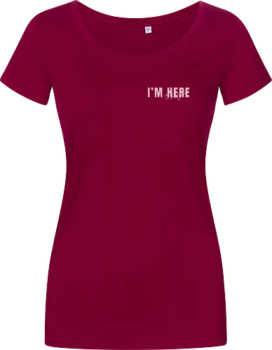 Here To Help - Rosa mit weißer Schrift - Damen T-Shirt