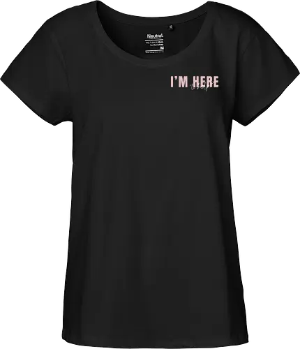 Here To Help - Rosa mit weißer Schrift - Fairtrade Girl Shirt