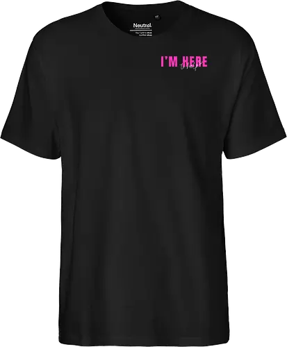 Here To Help - Pink mit weißer Schrift - Fairtrade T-Shirt