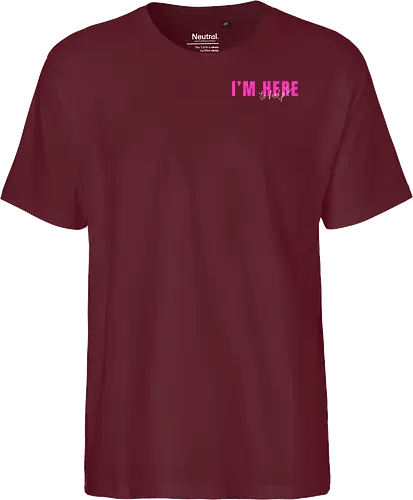 Here To Help - Pink mit weißer Schrift - Fairtrade T-Shirt