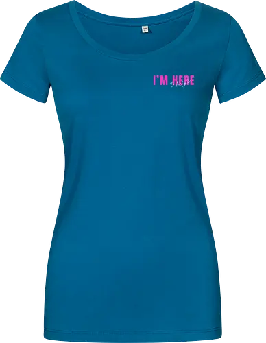 Here To Help - Pink mit weißer Schrift - Damen T-Shirt