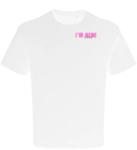 Here To Help - Pink mit schwarzer Schrift - Oversize T-Shirt