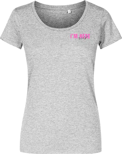 Here To Help - Pink mit schwarzer Schrift - Damen T-Shirt