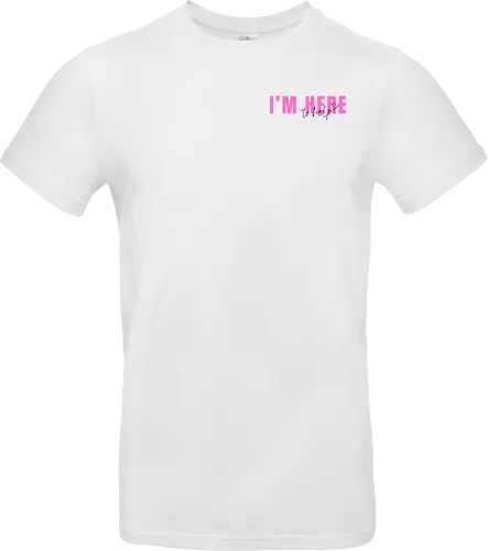 Here To Help - Pink mit schwarzer Schrift - Standard T-Shirt