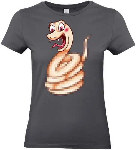 snaked - darkart, tattoo, nature, pixel art, eve, apple, snake, brain, skull, skeleton, myth, art, poison, animal, funny, pixel art - Standard T-Shirt (Frauen)