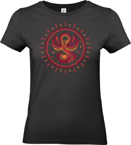 Minimal Phoenix Bird - strength, phoenix bird, abstract, ashes, birds, colorful, fire, geometric, minimal, minimalism, minimalist, nature, phoenix on fire, resilience, simple - Standard T-Shirt (Frauen)