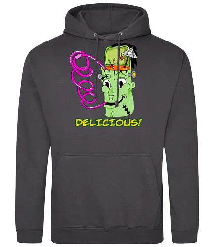 Delicious! (Köstlich!) - Monster, Retro, Gehirnfrost, lustig, gruselig, einzigartig, Popkultur, Kawaii, witzig, Vintage, kreative Kunst, Süßes, ikonisch, kultig, frankenstein, cute, books, classic, horror, fantasy, Cartoon, Nostalgie, Halloween, cool, Eiscreme, skurril - Standard Hoodie