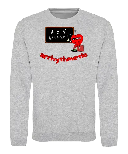 Arrhythmetic - Schule, Schüler, Bildungsdesign, Herz, Herzschlag, Klassenzimmer, lustiger Spruch, Geschenk für Lehrer, Zahlenthemen, Grundschule, Oberschule, süßes Design, witziges Geschenk, Lernspaß, Lehrerliebe, Schulgemeinschaft, Lehrer, Lehrer-Dankbarkeit, 100 Schultage, hundert Schultage, zurück zur Schule, Mathematik, Humor, Wortspiel, lustig - Sweatshirt