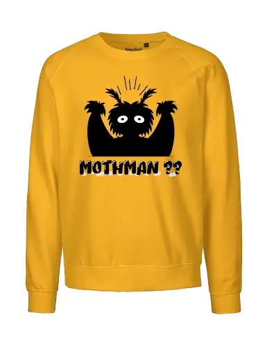 Mothman?? - Kult, skurril, Liebhaber, Mystik, Monster., Mothman, Kryptid, Legende, Mystery, Cartoon, süß, charmant, Schatten, Kreatur, Volksglaube, Kryptozoologie, ikonisch, Natur, Abenteuer, geheimnisvoll - Fairtrade Sweatshirt