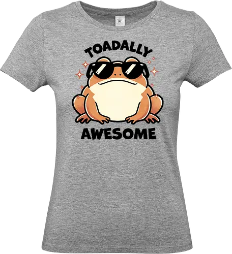 Toadally awesome - toad, frog, amphibian, nature, wildlife, cute toad, toad illustration, animal, forest, pond, cartoon toad, green toad, toad art, character design, nature lover, awesome, glasses, gangster, meme - Standard T-Shirt (Frauen)