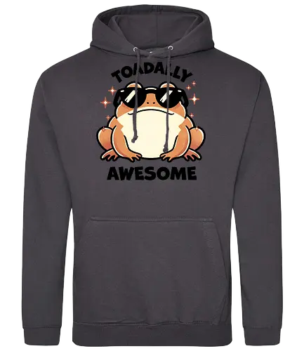Toadally awesome - toad, frog, amphibian, nature, wildlife, cute toad, toad illustration, animal, forest, pond, cartoon toad, green toad, toad art, character design, nature lover, awesome, glasses, gangster, meme - Standard Hoodie