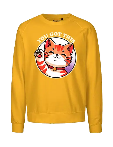 You got this cat - cat, kitten, feline, pet, animal, cute, tabby, domestic, animal lover, whiskers, black cat, funny cat, cat lover, meow, purring, positive, motivational, inspirational, uplifting, good vibes, self care, mindfulness, happiness, supportive, encouragement, growth, wellness, success, positivity, cheerful - Fairtrade Sweatshirt