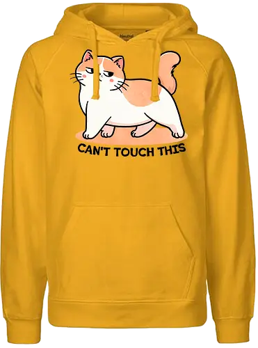 Can't touch this - music, rap, hip hop, dance, funny, meme, 90s, nostalgia, party, song lyrics, catchy, stylish, iconic, performance, culture, cat, sassy, kitten - Fairtrade Hoodie