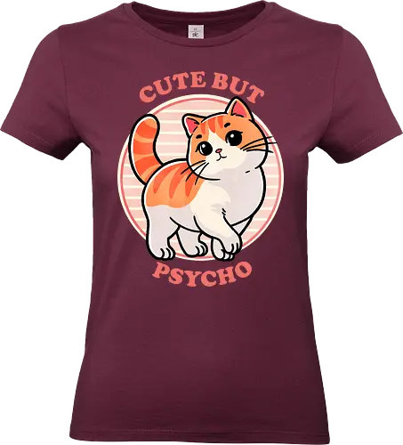 Cute but psycho - sweet, charming, psycho, psychology, mental health, mind, emotional, abstract, character, art, cute, adorable, illustration, dark art, crazy, portrait, surreal, conceptual, trippy, lovable, pleasing, endearing, kawaii, whimsical, playful, precious, fun, delightful, friendly, happy, cat, sassy - Standard T-Shirt (Frauen)