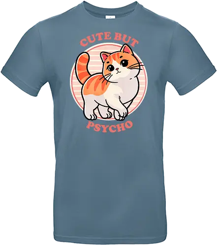 Cute but psycho - sweet, charming, psycho, psychology, mental health, mind, emotional, abstract, character, art, cute, adorable, illustration, dark art, crazy, portrait, surreal, conceptual, trippy, lovable, pleasing, endearing, kawaii, whimsical, playful, precious, fun, delightful, friendly, happy, cat, sassy - Standard T-Shirt