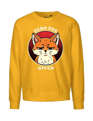 Zero fox given - zero fox given, fox, pun, wildlife, sarcastic, gift for her, funny fox, sassy fox, illustration, graphic design, animal art, snarky, humor, quirky, art prints - Fairtrade Sweatshirt