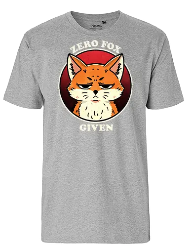 Zero fox given - zero fox given, fox, pun, wildlife, sarcastic, gift for her, funny fox, sassy fox, illustration, graphic design, animal art, snarky, humor, quirky, art prints - Fairtrade T-Shirt