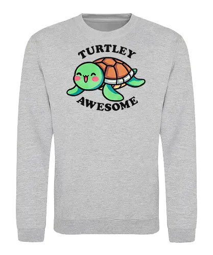 Turtley awesome - turtle, sea turtle, marine life, wildlife, ocean, aquatic, nature, animal, awesome, great, fantastic, cool, amazing, incredible, wow, unbelievable, epic, remarkable, impressive, inspiring, creative, brilliant, original, reptile, shell, tropical, cute, ocean life, environment, punny, pun, funny - Sweatshirt
