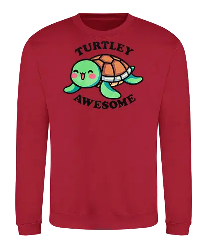 Turtley awesome - turtle, sea turtle, marine life, wildlife, ocean, aquatic, nature, animal, awesome, great, fantastic, cool, amazing, incredible, wow, unbelievable, epic, remarkable, impressive, inspiring, creative, brilliant, original, reptile, shell, tropical, cute, ocean life, environment, punny, pun, funny - Sweatshirt