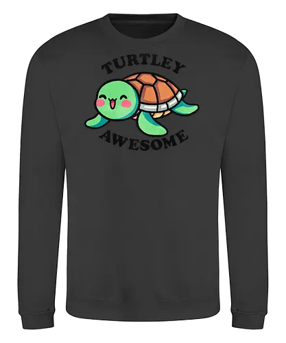 Turtley awesome - turtle, sea turtle, marine life, wildlife, ocean, aquatic, nature, animal, awesome, great, fantastic, cool, amazing, incredible, wow, unbelievable, epic, remarkable, impressive, inspiring, creative, brilliant, original, reptile, shell, tropical, cute, ocean life, environment, punny, pun, funny - Sweatshirt