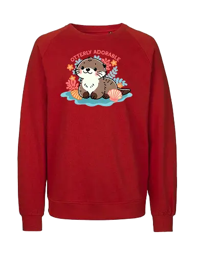 Otterly adorable - cute, funny, furry, character, pun, punny, puns, fun, funny, otter, adorable, cute, animal, sea, mammal, water, playful, nature, wildlife, ocean, illustration - Fairtrade Sweatshirt