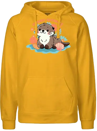 Otterly adorable - cute, funny, furry, character, pun, punny, puns, fun, funny, otter, adorable, cute, animal, sea, mammal, water, playful, nature, wildlife, ocean, illustration - Fairtrade Hoodie
