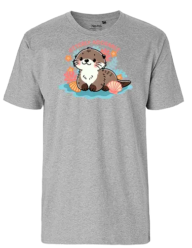 Otterly adorable - cute, funny, furry, character, pun, punny, puns, fun, funny, otter, adorable, cute, animal, sea, mammal, water, playful, nature, wildlife, ocean, illustration - Fairtrade T-Shirt