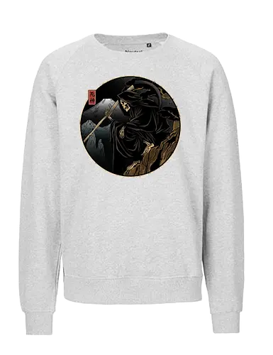 Who's next - grim reaper, death, Japan, Japanese culture, shinigami, anime, manga, dark art, illustration, spooky, gothic, mythology, occult, fantasy, symbolism - Fairtrade Sweatshirt