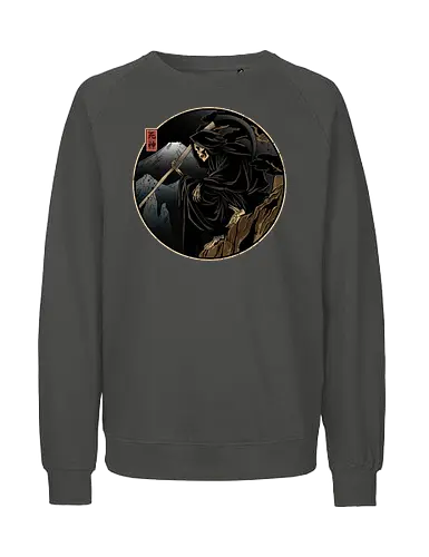 Who's next - grim reaper, death, Japan, Japanese culture, shinigami, anime, manga, dark art, illustration, spooky, gothic, mythology, occult, fantasy, symbolism - Fairtrade Sweatshirt