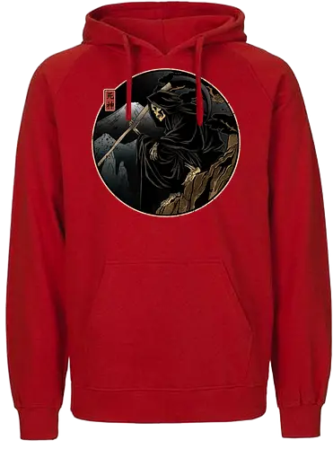 Who's next - grim reaper, death, Japan, Japanese culture, shinigami, anime, manga, dark art, illustration, spooky, gothic, mythology, occult, fantasy, symbolism - Fairtrade Hoodie