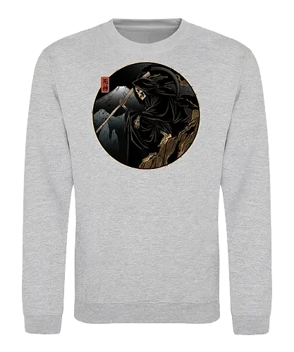 Who's next - grim reaper, death, Japan, Japanese culture, shinigami, anime, manga, dark art, illustration, spooky, gothic, mythology, occult, fantasy, symbolism - Sweatshirt