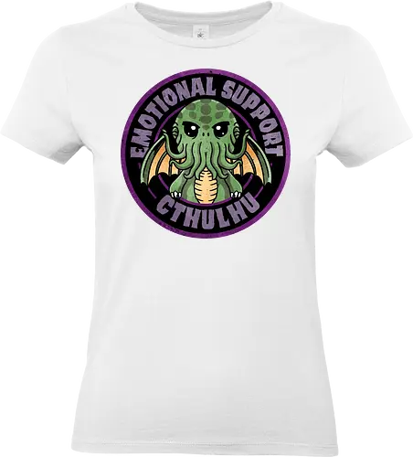 Emotional support cthulhu - nerdy, whimsical, gift, anime, fantasy, cthulhu, emotional support, lovecraftian, funny, monster, horror, dark art, illustration, mythology, cute - Standard T-Shirt (Frauen)