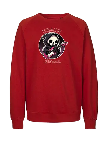 Death metal - cute, grim reaper, guitar, death metal, metal music, heavy metal, band, screaming, music genre, rock, album cover, music fan, dark, violent, concert, lyrics, headbanging - Fairtrade Sweatshirt