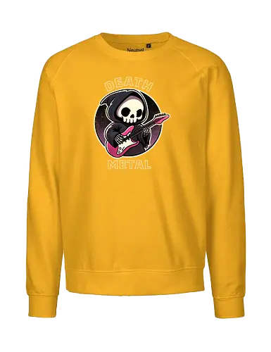 Death metal - cute, grim reaper, guitar, death metal, metal music, heavy metal, band, screaming, music genre, rock, album cover, music fan, dark, violent, concert, lyrics, headbanging - Fairtrade Sweatshirt