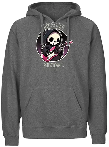 Death metal - cute, grim reaper, guitar, death metal, metal music, heavy metal, band, screaming, music genre, rock, album cover, music fan, dark, violent, concert, lyrics, headbanging - Fairtrade Hoodie