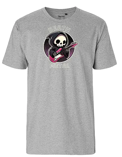 Death metal - cute, grim reaper, guitar, death metal, metal music, heavy metal, band, screaming, music genre, rock, album cover, music fan, dark, violent, concert, lyrics, headbanging - Fairtrade T-Shirt