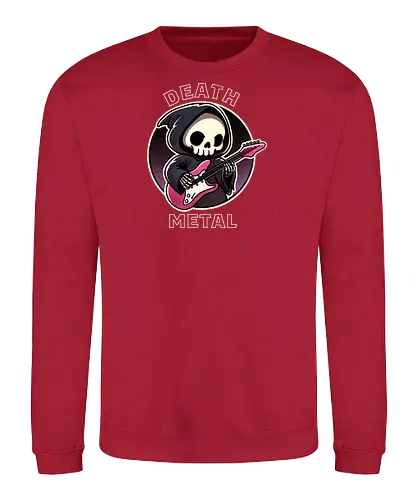 Death metal - cute, grim reaper, guitar, death metal, metal music, heavy metal, band, screaming, music genre, rock, album cover, music fan, dark, violent, concert, lyrics, headbanging - Sweatshirt