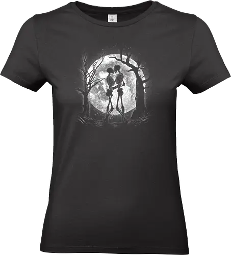 Moonlight Lovers - undead, zombie, horror, creepy, Paranormal, gothic, dark, monsters, skull, death, nightmare, occult, dreamy, couple, cosmic, sentimental, mythology, fantasy, creature, moon, love, romance, night, sky, stars, celestial, heart, astrology, nature, whimsical - Standard T-Shirt (Frauen)