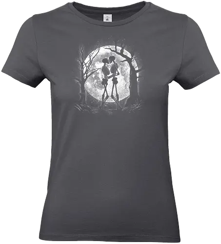 Moonlight Lovers - undead, zombie, horror, creepy, Paranormal, gothic, dark, monsters, skull, death, nightmare, occult, dreamy, couple, cosmic, sentimental, mythology, fantasy, creature, moon, love, romance, night, sky, stars, celestial, heart, astrology, nature, whimsical - Standard T-Shirt (Frauen)